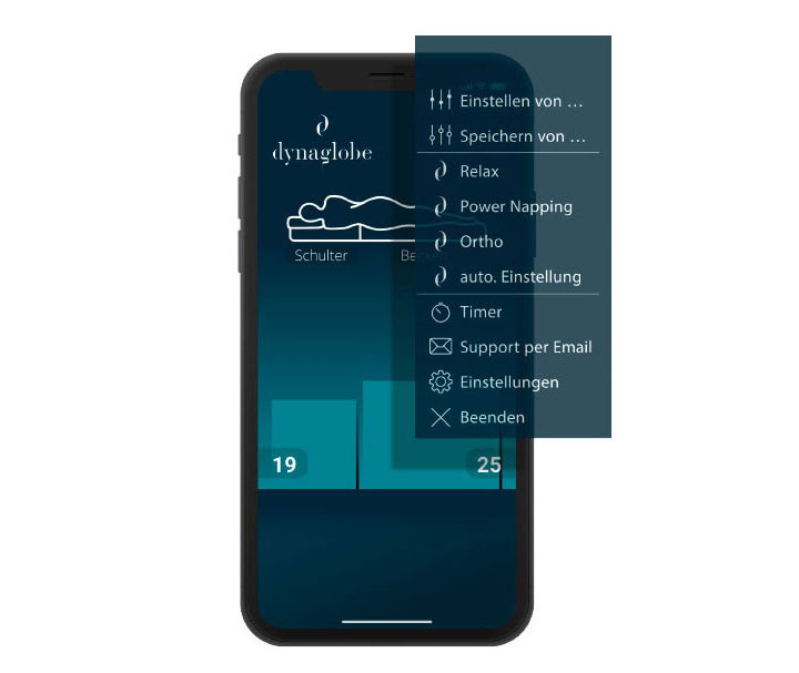 Software Ortho-Well® ... mit dieser App für Android & iOS programmieren Sie Ihr Schlafsystem. Unkompliziert und einfach zu bedienen Software Ortho-Well® App