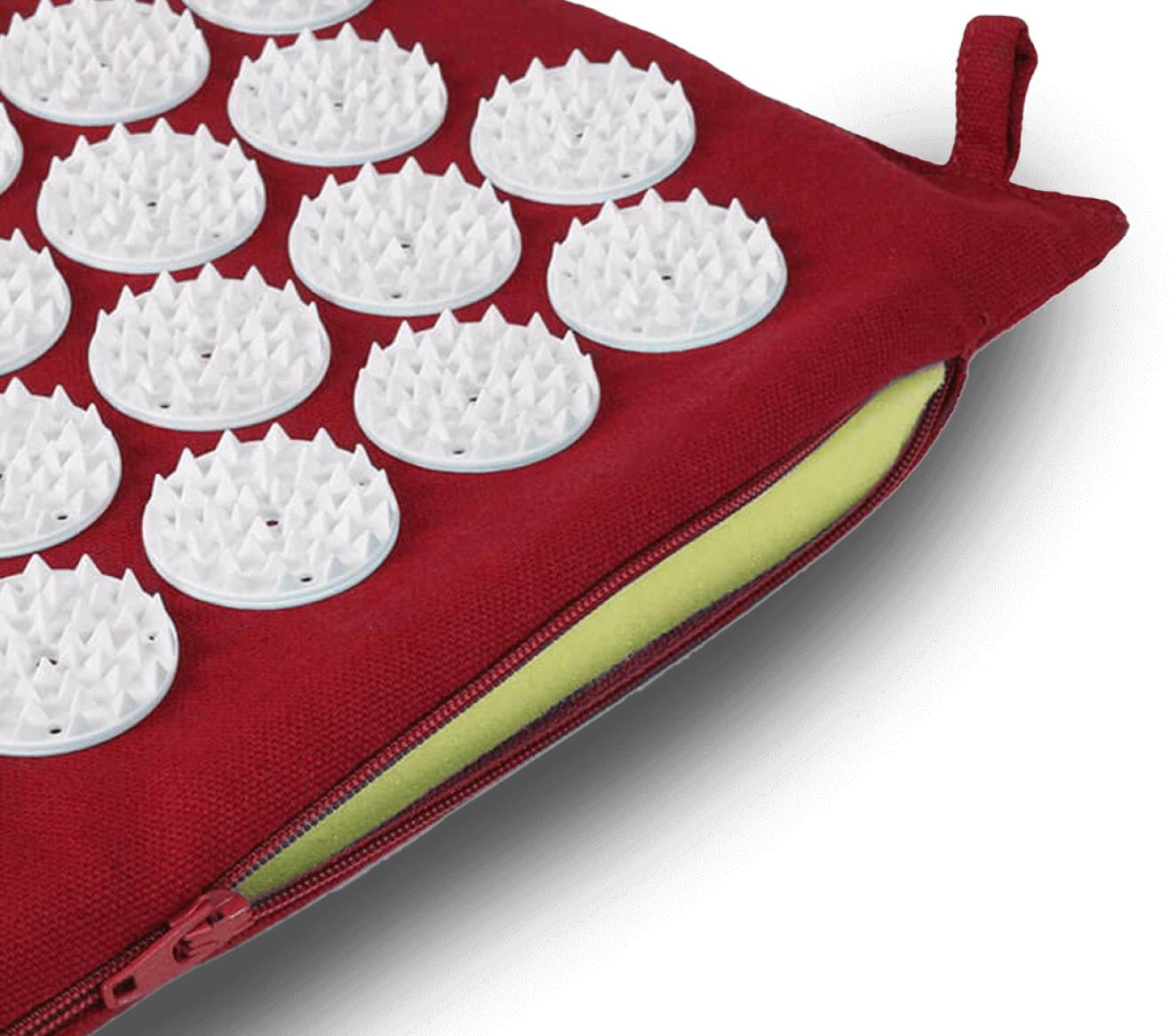 Akupressurmatte-Lotus-Inlett-mit-Zipper-weinrot