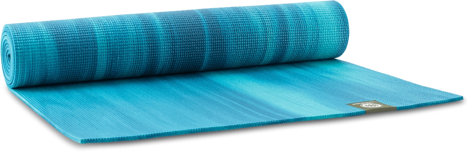 yogamatte-flow-blau-weißer farbverlauf-gerollt