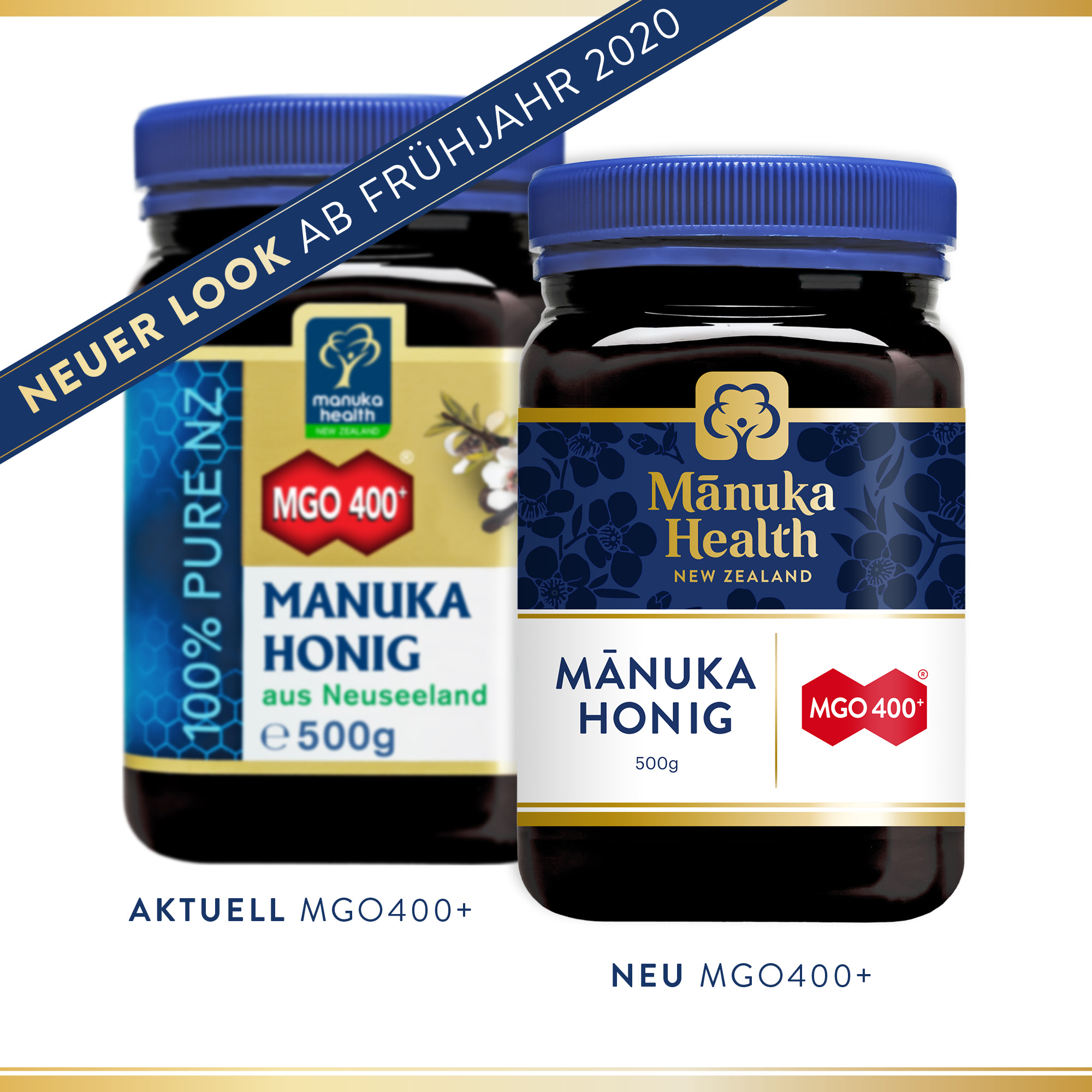 Zwei Gläser Manuka Honig MGO400+, 500g