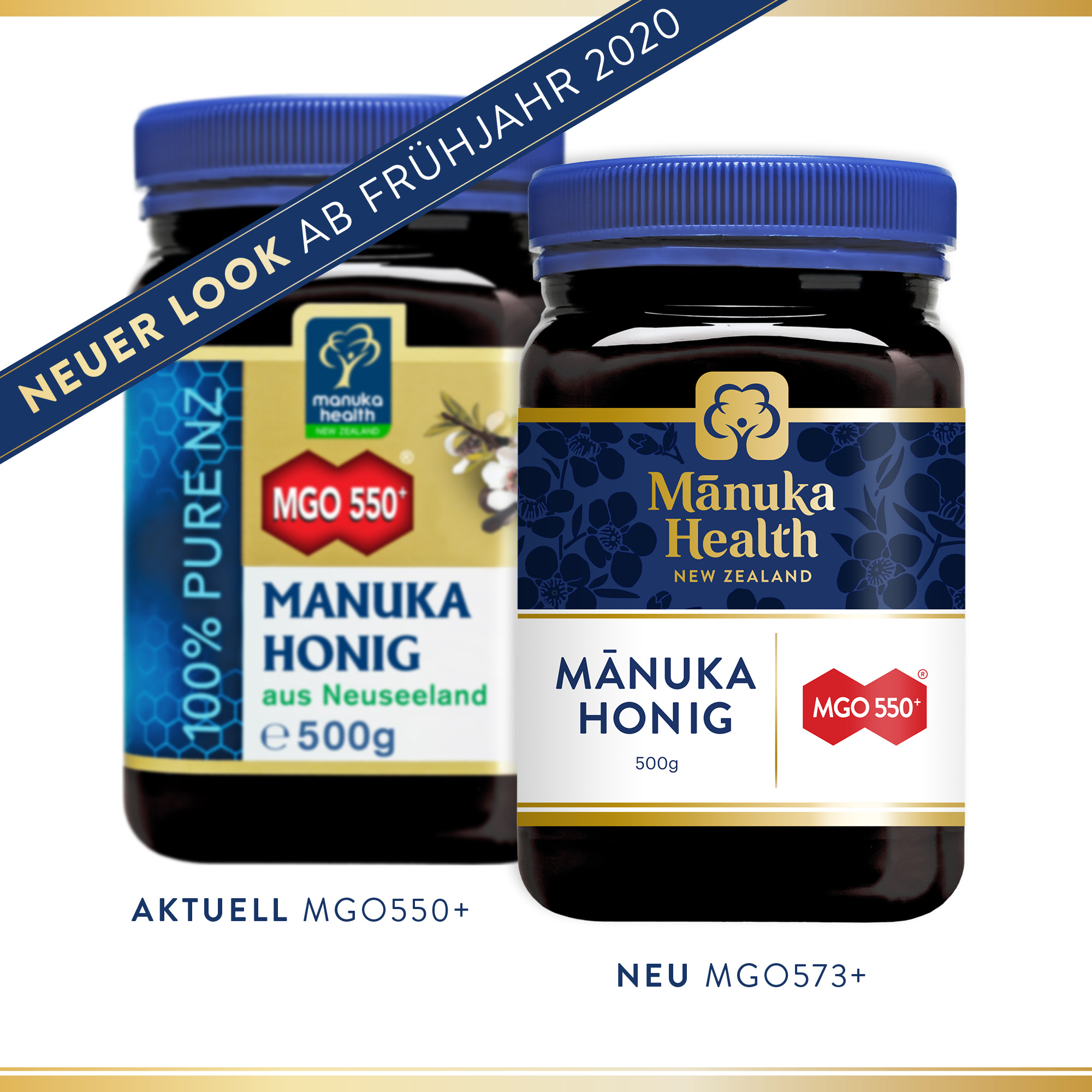 Zwei Gläser Manuka Honig MGO500+, 500g