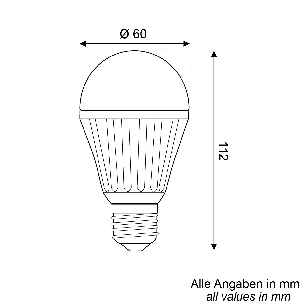 LED-Lampe-8W-E27-Vollspektrumlicht-Skizze