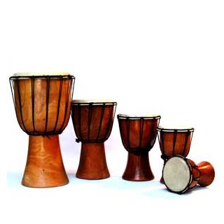 Djembe natur, ohne Muster, einfache Schnürung
