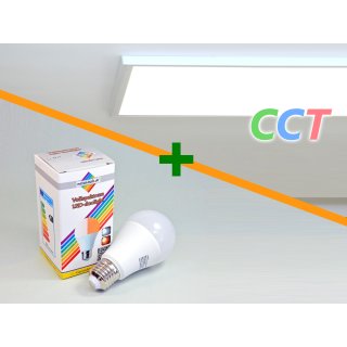 Variation 1 | LED-Panel CCT + LED-Lampe 8 Watt/E27 duolight